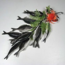 Муляж Рыба серая связка с крабами, 35см., (пластик) 03041034